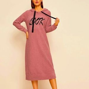 Long comfy, warm, teddy hoodie nice dress